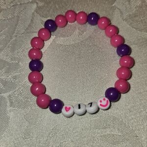 17! Pink and Purple Beaded Kids Bracelet